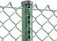 Le PVC léger a enduit la maille de barrière de maillon de chaîne verte/noir/couleur bleue