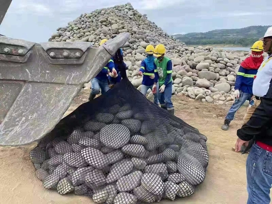 Unité de filtrage de sacs de roche de 2 tonnes pour le contrôle des rivières et les travaux de construction temporaires