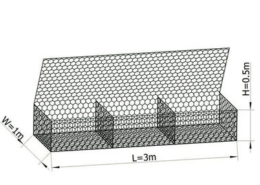 Matelas hexagonaux de roche de Gabion de forme, casiers métalliques enduits en plastique