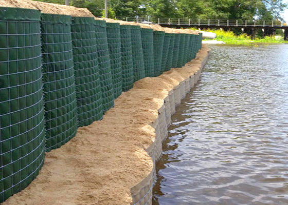 Barrières itaires de défense soudés à longue durée de vie / boîte en gabon pour le contrôle des inondations