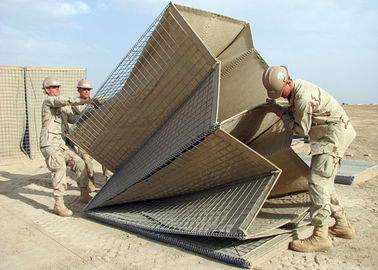 Barrière défensive soudés / bastion défensif Gabion Mesh Box avec géotextile brun pour l'armée