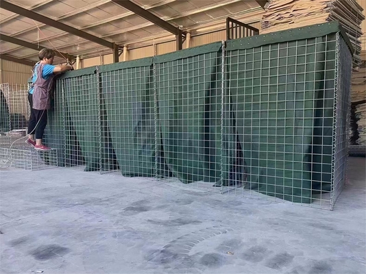 Barrières de type mur de défense soudé recouvert de zinc pour les murs de sable itaires ou pour le contrôle des inondations