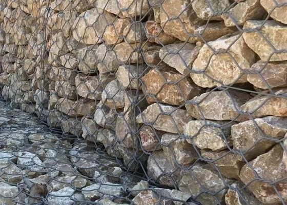 2*1*1m 245gm Fil galvanisé paniers en gabion Construction durable