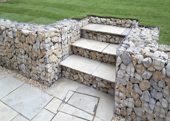 La poudre verte a galvanisé la boîte de Gabion soudée par 3mm pour la décoration de mur de Lanscaping