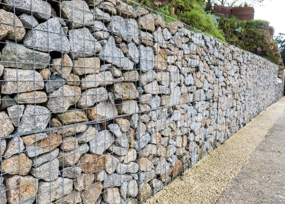 Les paniers de Gabion de mur de soutènement de rectangle ont galvanisé le PVC de fil d'acier enduit