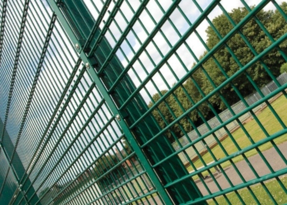 Le PVC vert a enduit la double clôture de bureau à cylindre de boucle moderne