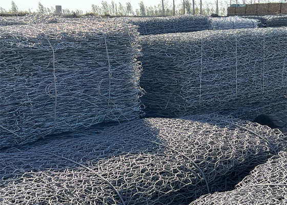 Corbeille galvanisée en gabion 2x1x1m Double filet en acier tordu 2,7 mm Fil