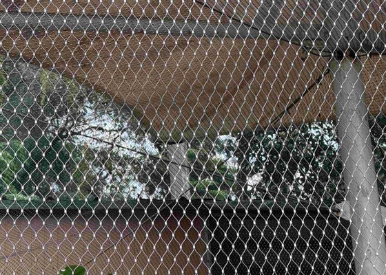 Réseau de treillis en acier inoxydable 316 avec connexions de ferrules pour oiseaux d'animaux du zoo