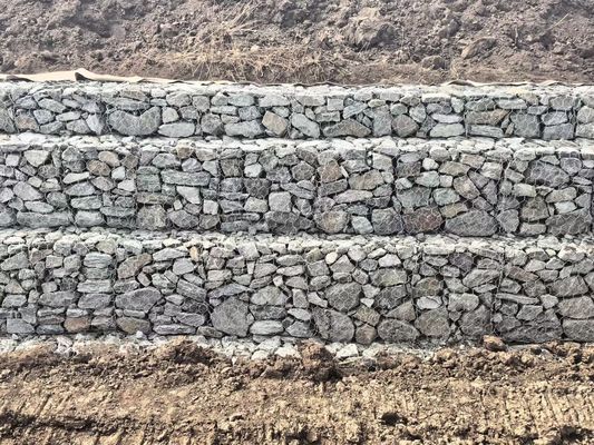 Banque d'inondation ou banque de guidage Gabion Mesh avec fil de diamètre 2,0 mm-4,0 mm