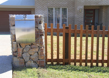 Galfan a enduit des paniers de Gabion en métal, couleur argentée de cages de mur de roche de Gabion