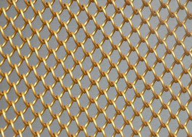 Rideau métallique décoratif en maille d'aluminium en or 6 mm x 6 mm Diviseur de pièce personnalisable