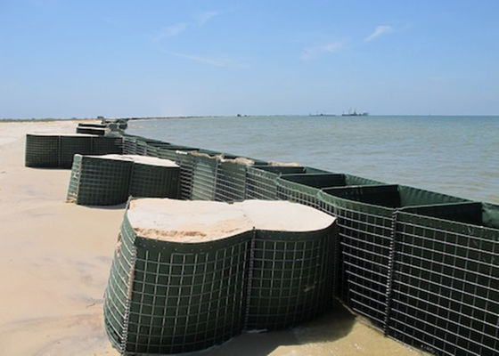 Boîte à mailles en gabion avec géotextile vert